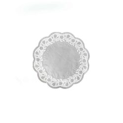 Pizzo decorativo (PAP) rotondo bianco Ø10cm [500 pz]