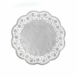 Pizzo decorativo (PAP) rotondo bianco Ø28cm [100 pz]