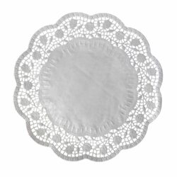 Pizzo decorativo (PAP) rotondo bianco Ø40cm [100 pz]