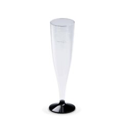 Bicchierino effetto cristallo per spumante (PS) - in due pezzi - stelo nero - Ø 60 mm - 0,1 L [20 pz]