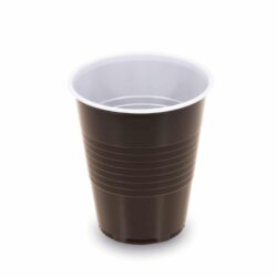 Bicchiere per distributore automatico (PS) marrone/bianco Ø70mm 150ml [100 pz]