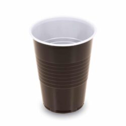Bicchiere per distributore automatico (PS) marrone/bianco Ø70mm 180ml [100 pz]