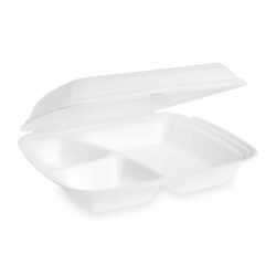 Menu box (XPS) a 3 scomparti bianco 241 x 207 x 69 mm [125 pz]
