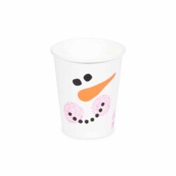 Bicchiere di carta Pupazzo di neve Ø80mm 280ml `M: 0,2L/8oz` [50 pz]