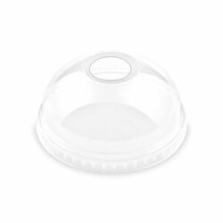 Coperchio bombato (rPET) con apertura trasparente Ø95mm [50 pz]