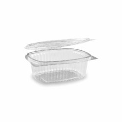 Ciotola (rPET) con coperchio ovale trasparente 500ml [50 pz]