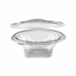 Ciotola (rPET) con coperchio rotonda trasparente 375ml [50 pz]
