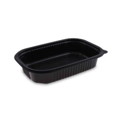 Ciotola menu per microonde (PP) nera `M` 221 x 151 x 43 mm 850ml [50 pz]