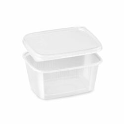 Ciotola (PP) quadrata trasparente 250ml + coperchio [250 set]