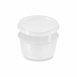 Ciotola (PP) rotonda trasparente 250ml + coperchio [250 set]