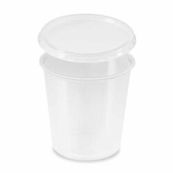 Ciotola (PP) rotonda trasparente 500ml + coperchio [250 set]
