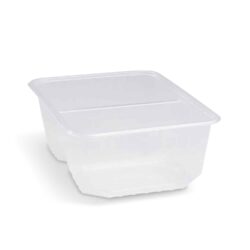 Vaschetta (PP) rettangolare a 2 scomparti trasparente 186 x 133 mm 1000ml [50 pz]