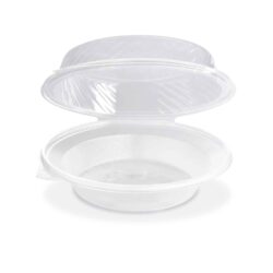 Ciotola per insalata (PP) con coperchio bombato trasparente 1700ml [25 pz]