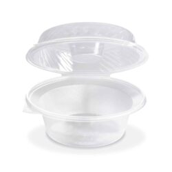 Ciotola per insalata (PP) con coperchio per condimento trasparente 2100ml [25 pz]