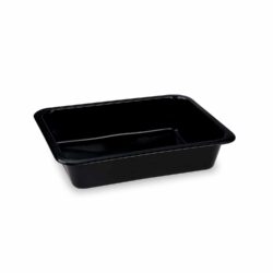 Vaschetta menu (PP) Reware Lunch riutilizzabile non divisa nera 227 x 178 x 49 mm [20 pz]