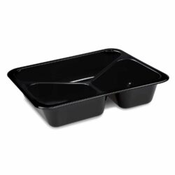 Vaschetta menu (PP) extraresistente a 3 scomparti nera 227 x 178 x 49 mm [50 pz]