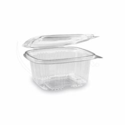 Ciotola (rPET) con coperchio rettangolare trasparente 500ml [50 pz]
