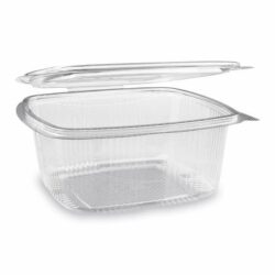 Ciotola (rPET) con coperchio rettangolare trasparente 1500ml [50 pz]