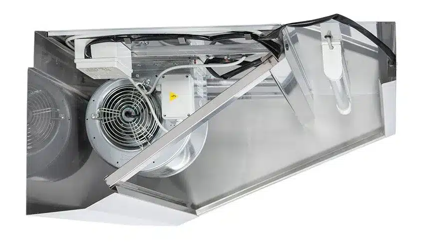 Cappa aspirante a parete con motore, regolatore e illuminazione - 120 x 70 cm | WHIE127M