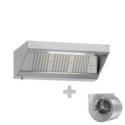 Cappa aspirante a parete con motore, regolatore e illuminazione - 160 x 70 cm | WLS167M