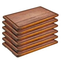 Tagliere in legno per bistecca Iroko - 40x25 cm - 6 pz | STPIVA42