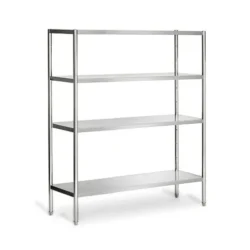 Scaffale in acciaio inox PREMIUM - 200 x 50 cm - 4 ripiani