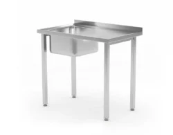 Tavolo con lavello a sinistra - Budget Line - 80 x 60 x 85 cm | Hendi 816776