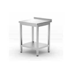 Tavolo in acciaio inox con alzatina - 60 x 60 x 85 cm | Hendi 817223