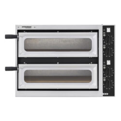 Forno per pizza 1 + 1 Ø 32 cm - 2400W - 230V | Prismafood Basic 2/40 Vetro