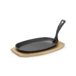 Padella in ghisa con base in legno - nera | Hendi 629383