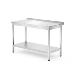 Tavolo da lavoro con ripiano - a parete - 120 x 70 x 85 cm | Hendi 812730