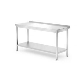 Tavolo da lavoro inox con ripiano - 160 x 70 x 85 cm | Hendi 812754