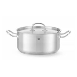 Pentola bassa con coperchio - 4,9 L - Ø 240 mm - Kitchen Line | Hendi 836026