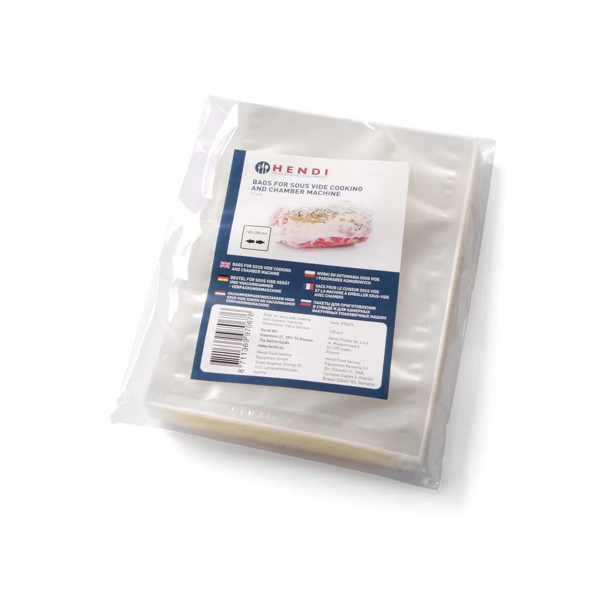 Sacchetti per cottura sottovuoto - 150x200 mm - 100 pz | Hendi 971369