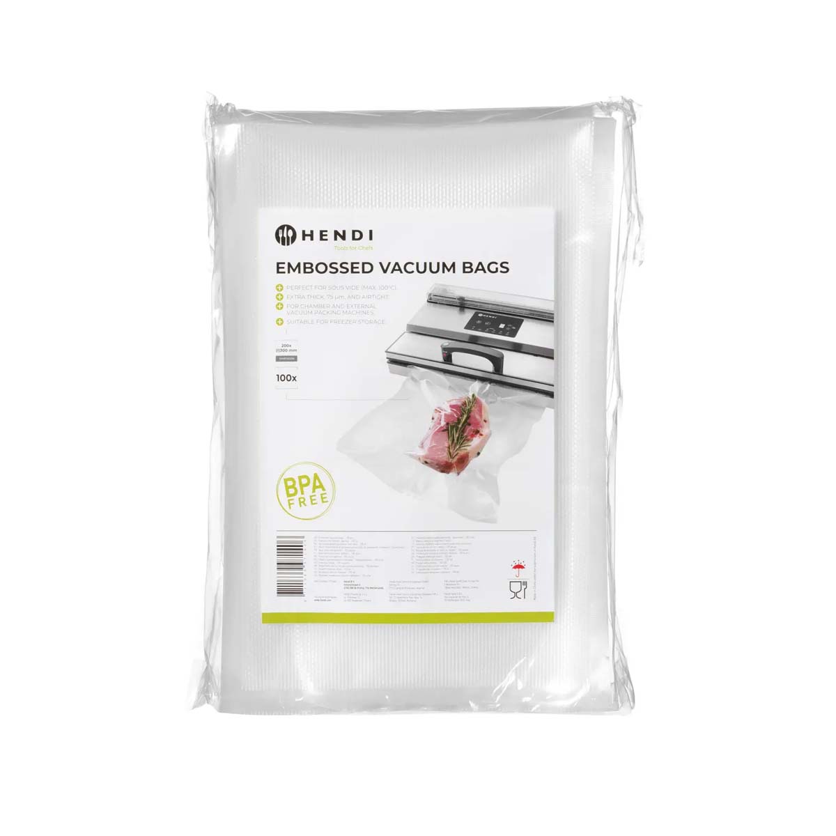 Sacchetti sottovuoto - goffrati - 200x300 mm - 100 pz | Hendi 971406