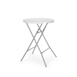 Tavolo da bar rotondo pieghevole - Ø 80 × 110 cm - bianco | AmerBox