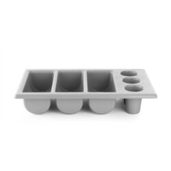 Contenitore per posate - box per posate - 530x325x105 mm - grigio | Hendi 552353