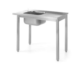 Tavolo di carico per lavastoviglie con lavello a sinistra - 100 x 60 x 85 cm | Hendi 811924