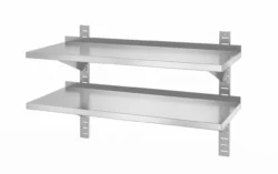 Ripiano a parete - doppio - 2 ripiani - 100 x 40 x 60 cm | Hendi 816592