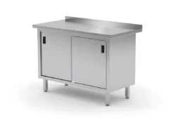 Tavolo armadiato a parete con porte scorrevoli - 100 x 60 x 85 cm | Hendi 811658