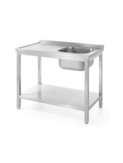 Tavolo lavello con ripiano - imbullonato - lato destro - 80 x 60 x 85 cm | Hendi 811863