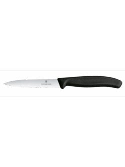 Coltello per verdure 10 cm scanalato - nero | Victorinox 6.7733