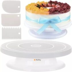 Supporto girevole per torta - 28 cm - 3 spatole da pasticceria | Ruhhy M18908