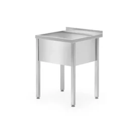 Lavello in acciaio inox a una vasca - a parete - 60 x 60 x 85 cm | Hendi 813294