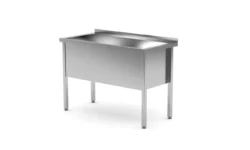 Tavolo da lavoro - saldato - a una vasca - 120 x 60 x 85 cm | Hendi 813430