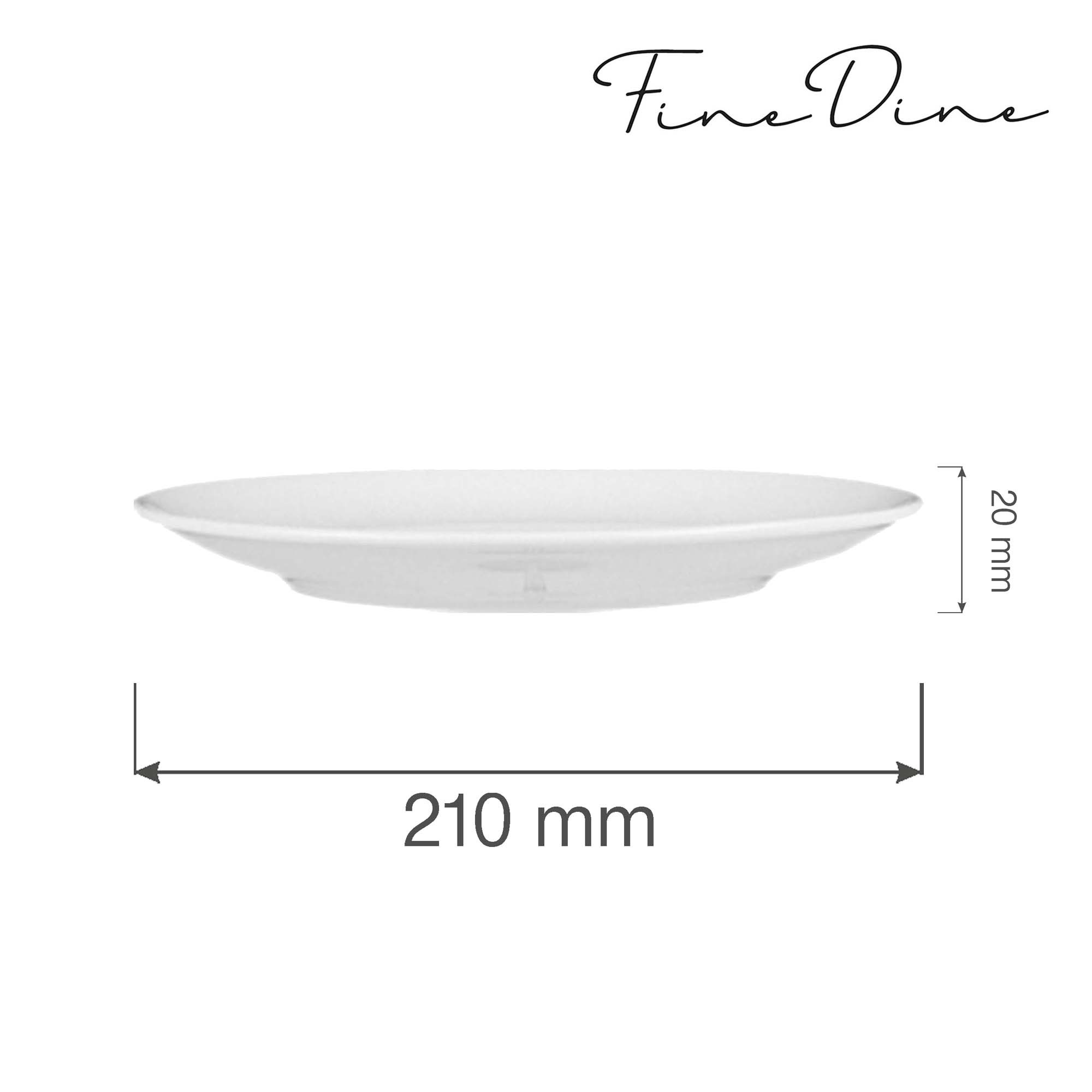 Piatto senza bordo Bianco - 210 mm | Fine Dine