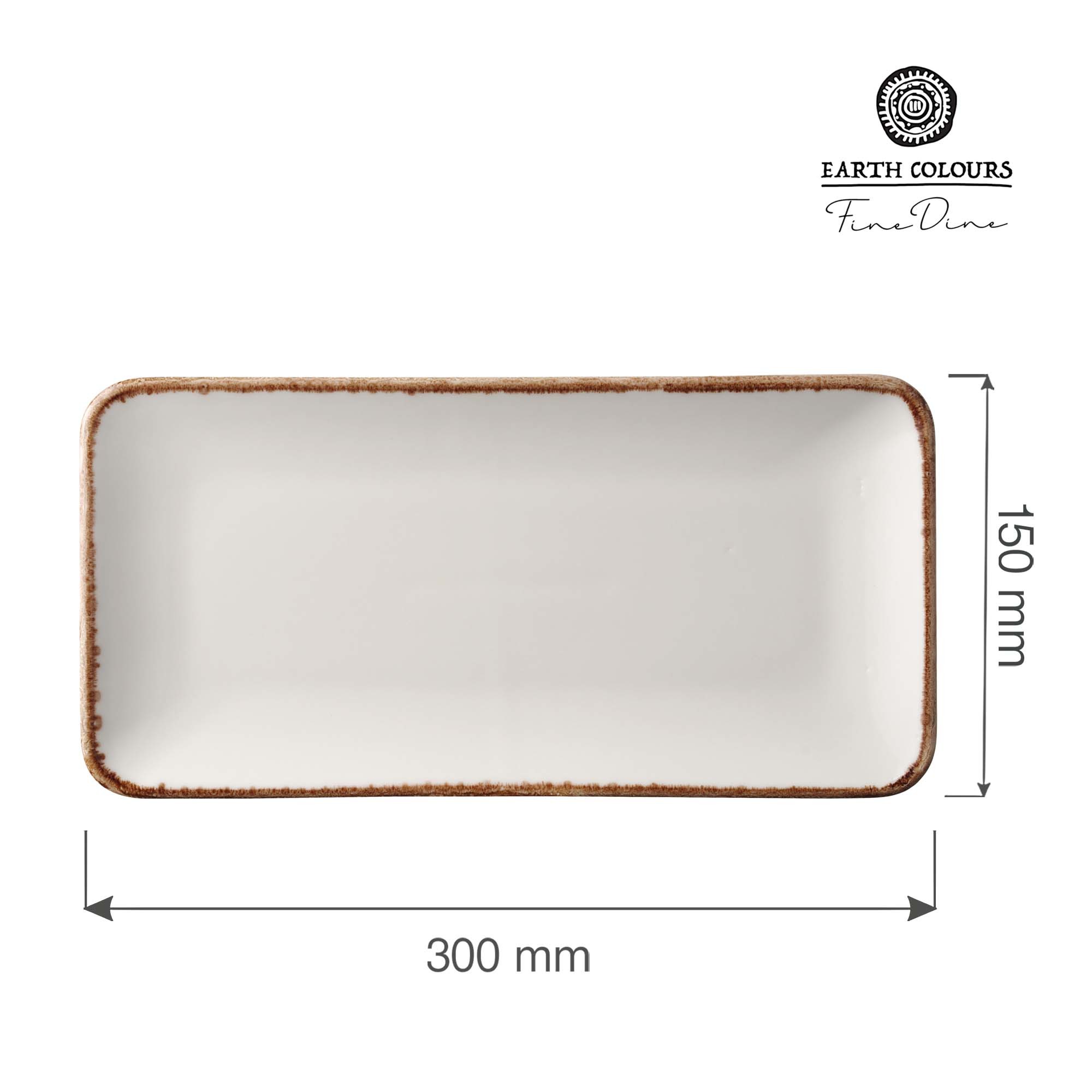 Piatto rettangolare color vaniglia - 300x150 mm | Fine Dine