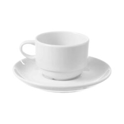 Tazza impilabile con piattino Bianco - 90 ml | Fine Dine