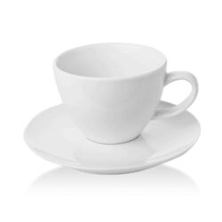 Tazza elegante Bianco con piattino - 70 ml | Fine Dine