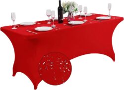 Copertura per tavoli rettangolari - rossa - 180 cm